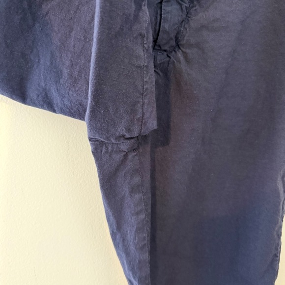 Frank & Eileen kinsale crop Italian performance linen sailor pants navy blue 12 - Picture 3 of 9